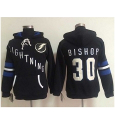 Women Tampa Bay Lightning #30 Ben Bishop Black Old Time Heidi NHL Hoodie