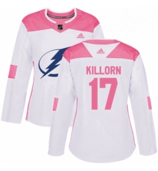 Womens Adidas Tampa Bay Lightning 17 Alex Killorn Authentic WhitePink Fashion NHL Jersey 