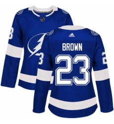 Womens Adidas Tampa Bay Lightning 23 JT Brown Authentic Royal Blue Home NHL Jersey 