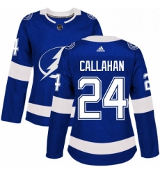 Womens Adidas Tampa Bay Lightning 24 Ryan Callahan Authentic Royal Blue Home NHL Jersey 