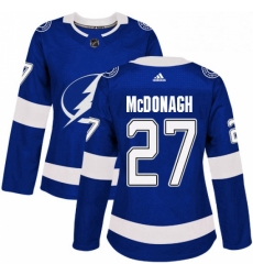 Womens Adidas Tampa Bay Lightning 27 Ryan McDonagh Authentic Royal Blue Home NHL Jerse
