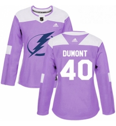 Womens Adidas Tampa Bay Lightning 40 Gabriel Dumont Authentic Purple Fights Cancer Practice NHL Jersey 