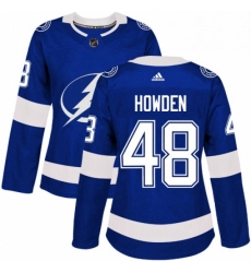 Womens Adidas Tampa Bay Lightning 48 Brett Howden Authentic Royal Blue Home NHL Jersey 