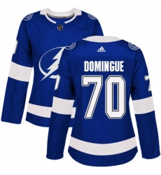 Womens Adidas Tampa Bay Lightning 70 Louis Domingue Authentic Royal Blue Home NHL Jerse