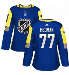 Womens Adidas Tampa Bay Lightning 77 Victor Hedman Authentic Royal Blue 2018 All Star Atlantic Division NHL Jersey 