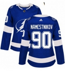 Womens Adidas Tampa Bay Lightning 90 Vladislav Namestnikov Authentic Royal Blue Home NHL Jersey 