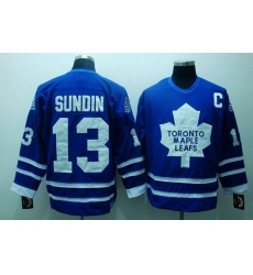 Maple Leafs #13 Mats Sundin Stitched Blue CCM Throwback NHL Jersey