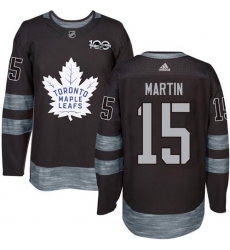 Maple Leafs #15 Matt Martin Black 1917-2017 100th Anniversary Stitched NHL Jersey
