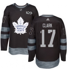 Maple Leafs #17 Wendel Clark Black 1917 2017 100th Anniversary Stitched NHL Jersey