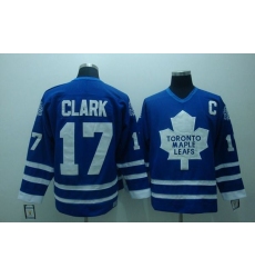 Maple Leafs #17 Wendel Clark Stitched Blue CCM Throwback NHL Jersey