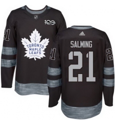 Maple Leafs #21 Borje Salming Black 1917 2017 100th Anniversary Stitched NHL Jersey