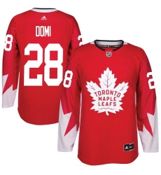 Maple Leafs #28 Tie Domi Red Alternate Stitched NHL Jersey