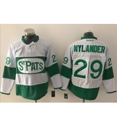 Maple Leafs #29 William Nylander White Green St. Patrick's Day Stitched NHL Jersey