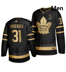 Maple Leafs 31 Frederik Andersen Black With Special Glittery Logo Adidas Jersey