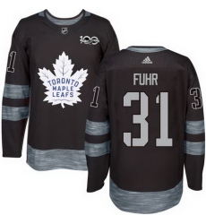 Maple Leafs #31 Grant Fuhr Black 1917 2017 100th Anniversary Stitched NHL Jersey
