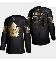 Maple Leafs 34 Auston Matthews Black Gold Adidas Jersey