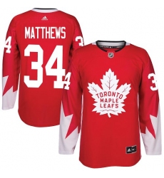 Maple Leafs #34 Auston Matthews Red Alternate Stitched NHL Jersey