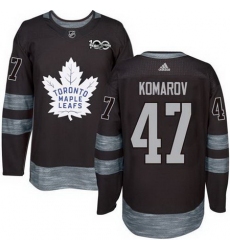 Maple Leafs #47 Leo Komarov Black 1917 2017 100th Anniversary Stitched NHL Jersey