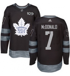 Maple Leafs #7 Lanny McDonald Black 1917 2017 100th Anniversary Stitched NHL Jersey