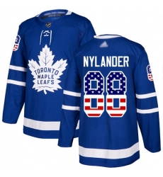 Maple Leafs 88 William Nylander Blue Home Authentic USA Flag Stitched Hockey Jersey