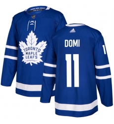 Men Toronto Maple Leafs 11 Max Domi Blue Stitched Jersey