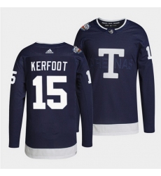 Men Toronto Maple Leafs 15 Alexander Kerfoot 2022 Heritage Classic Navy Stitched jersey