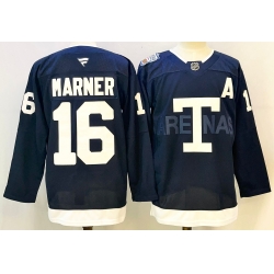 Men Toronto Maple Leafs 16 Mitchell Marner Navy 2024 25 With A Patch Stitched Jersey