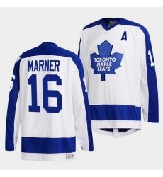 Men Toronto Maple Leafs 16 Mitchell Marner White Classics Primary Logo Stitched jersey