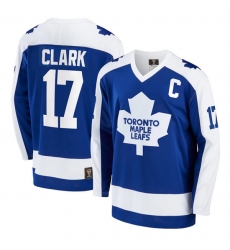 Men Toronto Maple Leafs 17 Wendel Clark Blue Stitched Jersey