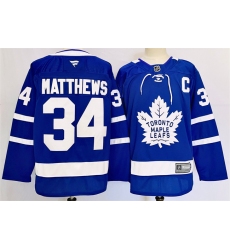 Men Toronto Maple Leafs 34 Auston Matthews Blue 2024 25 Stitched Jersey