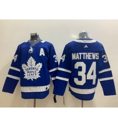 Men Toronto Maple Leafs 34 Auston Matthews Blue Adidas Jersey