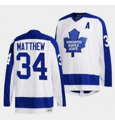 Men Toronto Maple Leafs 34 Auston Matthews White Classics Primary Logo Stitched jersey