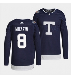 Men Toronto Maple Leafs 8 Jake Muzzin 2022 Heritage Classic Navy Stitched jersey