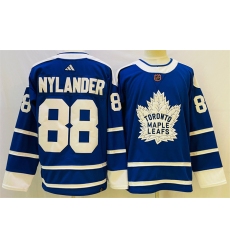 Men Toronto Maple Leafs 88 William Nylander Blue 2022 23 Reverse Retro Stitched Jersey