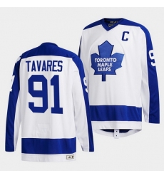 Men Toronto Maple Leafs 91 John Tavares White Classics Primary Logo Stitched jersey