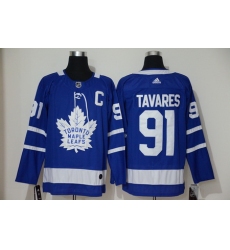 Men Toronto Maple Leafs 91 John Tavares With C Patch Royal Blue Home Stitched Adidas NHL Jersey