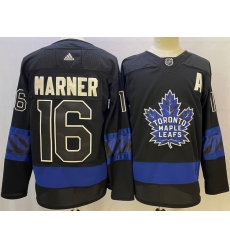 Men Toronto Maple Leafs Black 16 Mitchell Marner Alternate Premier Breakaway Reversible Stitched jersey