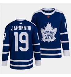 Men Toronto Maple Leafs Black 19 Calle Jarnkrok Blue 2022 Reverse Retro Stitched Jersey