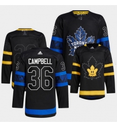 Men Toronto Maple Leafs Black 36 Jack Campbell Alternate Premier Breakaway Reversible Stitched jersey