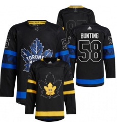 Men Toronto Maple Leafs Black 58 Michael Bunting Alternate Premier Breakaway Reversible Stitched Jersey