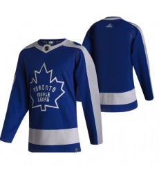 Men Toronto Maple Leafs Blank Blue Adidas 2020 21 Reverse Retro Alternate NHL Jersey