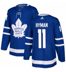 Mens Adidas Toronto Maple Leafs 11 Zach Hyman Premier Royal Blue Home NHL Jersey 