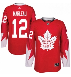 Mens Adidas Toronto Maple Leafs 12 Patrick Marleau Authentic Red Alternate NHL Jersey 