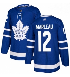 Mens Adidas Toronto Maple Leafs 12 Patrick Marleau Premier Royal Blue Home NHL Jersey 