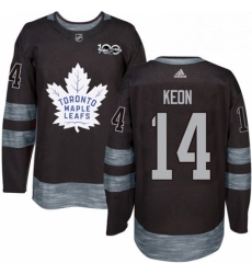 Mens Adidas Toronto Maple Leafs 14 Dave Keon Authentic Black 1917 2017 100th Anniversary NHL Jersey 