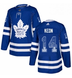 Mens Adidas Toronto Maple Leafs 14 Dave Keon Authentic Blue Drift Fashion NHL Jersey 
