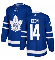 Mens Adidas Toronto Maple Leafs 14 Dave Keon Authentic Royal Blue Home NHL Jersey 