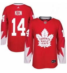 Mens Adidas Toronto Maple Leafs 14 Dave Keon Premier Red Alternate NHL Jersey 