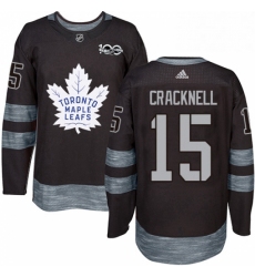 Mens Adidas Toronto Maple Leafs 15 Adam Cracknell Authentic Black 1917 2017 100th Anniversary NHL Jersey 