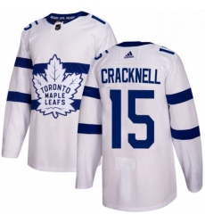 Mens Adidas Toronto Maple Leafs 15 Adam Cracknell Authentic White 2018 Stadium Series NHL Jersey 